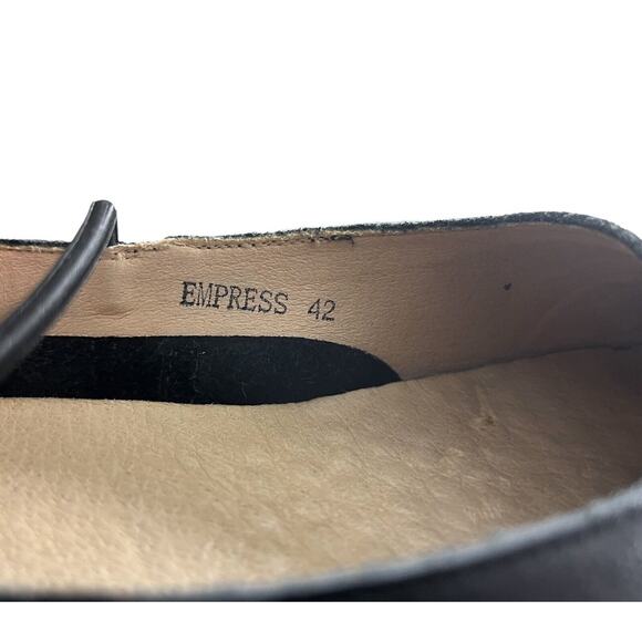 Empress Women's Size EU 42 US 10 Square Toe Ballet Flat Black Leather Slip On - Picture 8 of 9